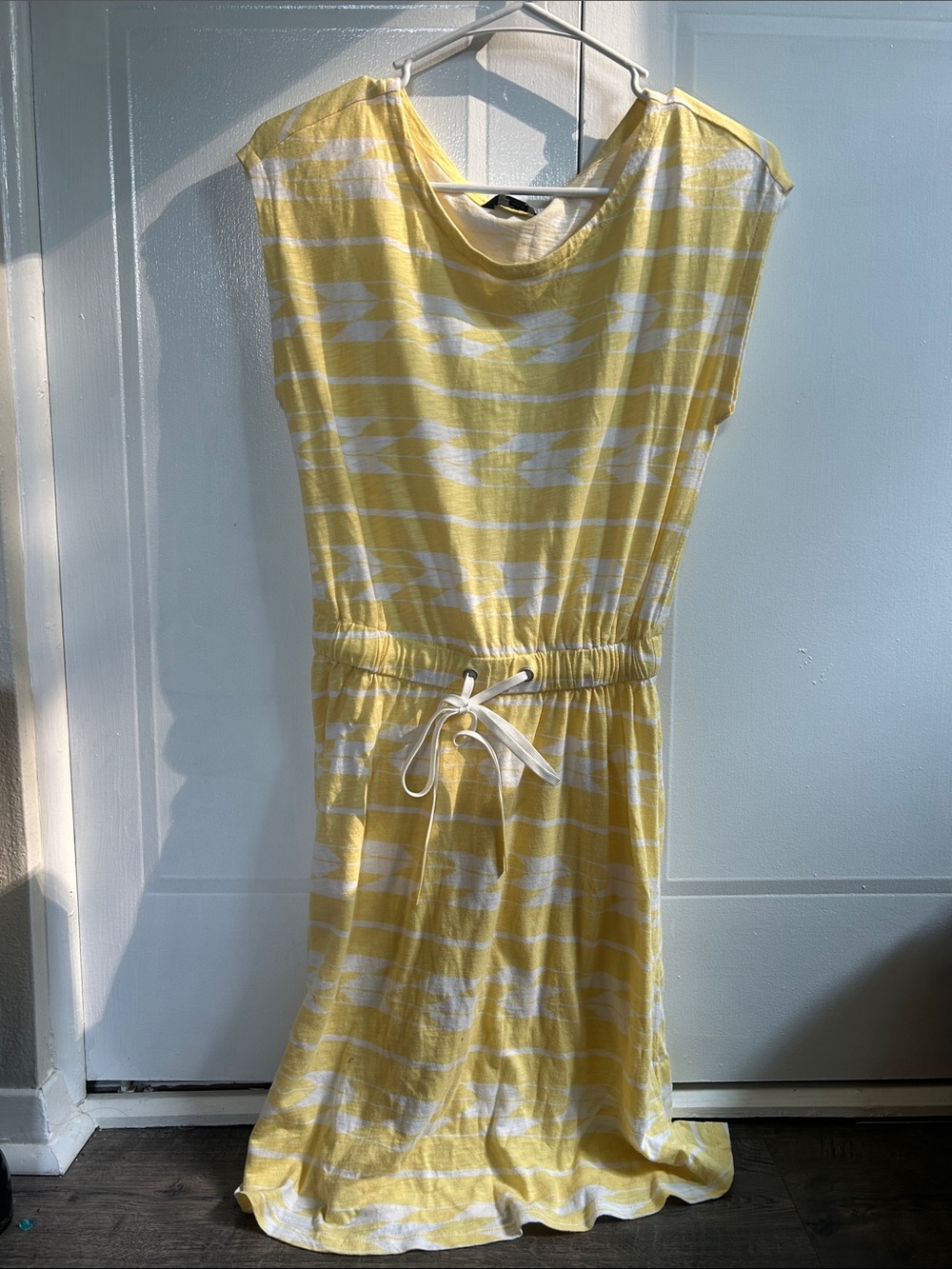 Tommy Hilfiger Yellow and White Drawstring Maxi Dress
